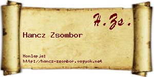 Hancz Zsombor névjegykártya